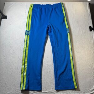 Tapout‎ Athletic Track Pants Blue Neon Yellow Stripe Logo Mens XL Workout Gym